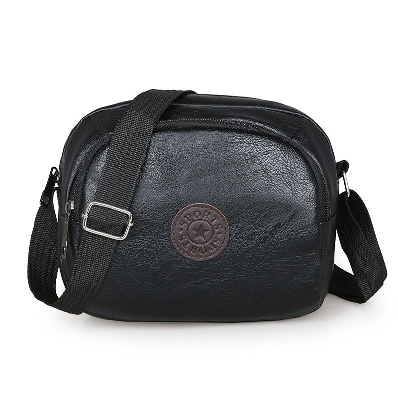 

One-Shoulder Trendy Oxford Canvas Swiss Casual Messenger Bag Horizontal black