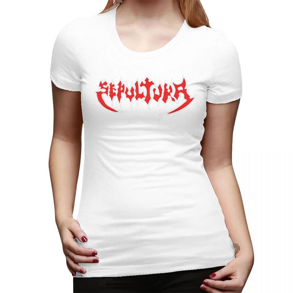 Sepultura Slayer Death Metal TShirt for Women Crew Neck Streetwear T Shirts Womens Tees Short Summer Clothes Tops