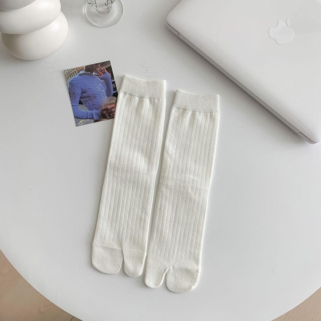 Japanese Stripe Wide Tabi Socks: Minimalist Split-Toe Cotton for Spring/Summer