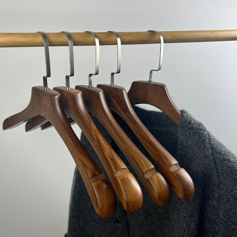Luxury Solid Wood Suit Hanger - No-Mark Pants & Clothes Organizer for Men & Women
