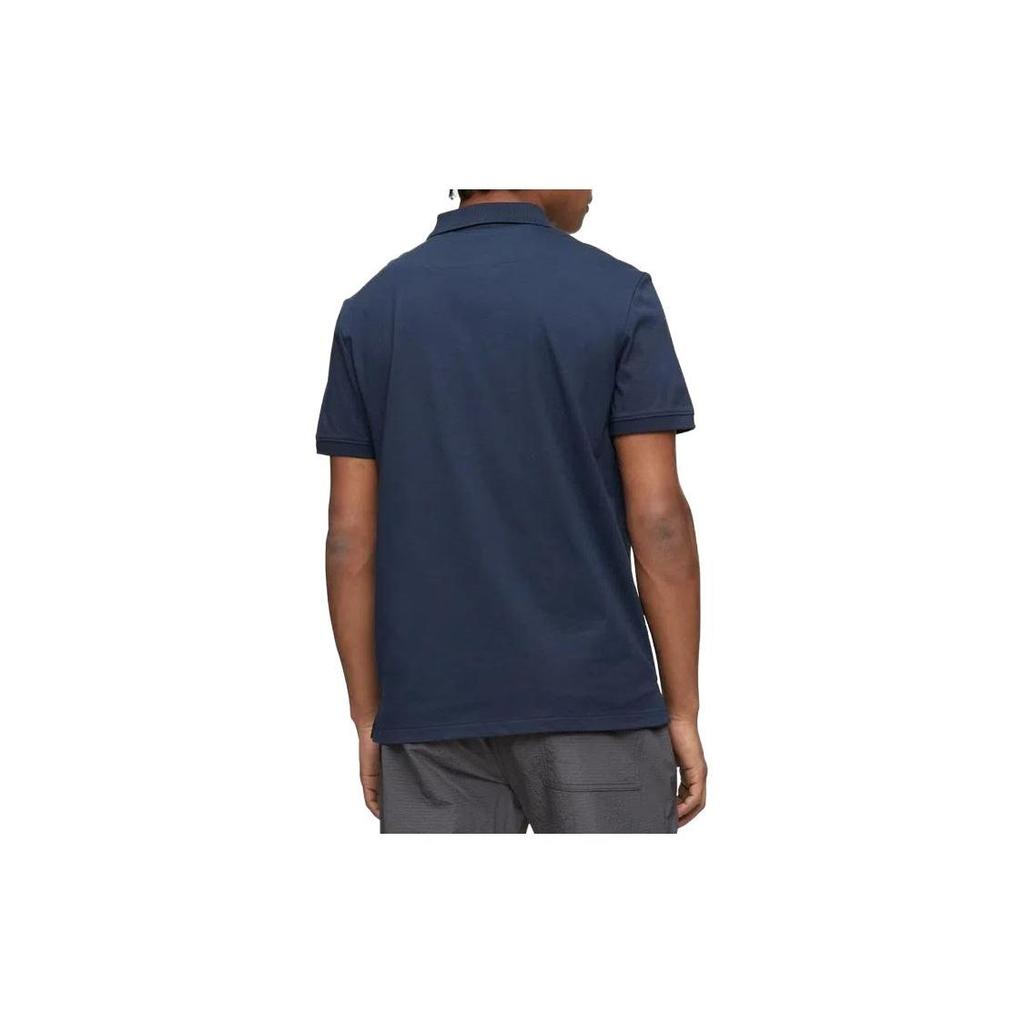 Calvin Klein Solid Color Logo Embroidered Short Sleeve Polo Shirt Men tops Dark-Blue 40HM281-411