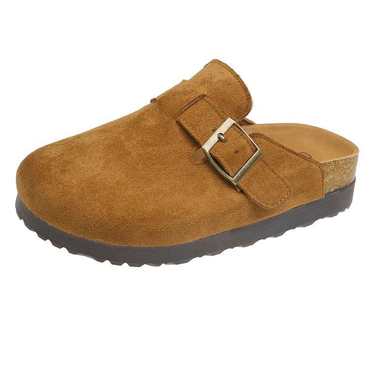 Hot Sales 2026 New Women's Shoes Women's Toe Slippers Suede Leather Clogs Women's Sandals Retro Fashion Garden Clog Slide