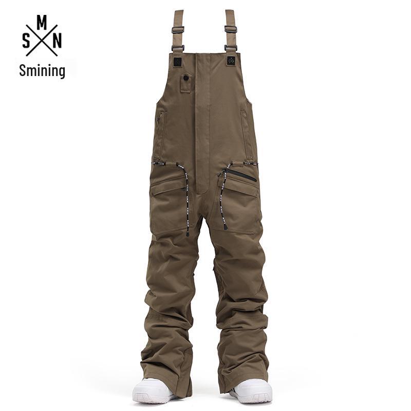 

Унисекс цельный лыжный полукомбинезон: Теплый, Ветрозащитный и Водонепроницаемый Сноубордический Костюм X-Large темные хаки