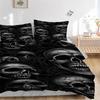 3pcs Skull Patterned Pillowcase Set - Includes One Quilt Cover and Two Pillowcases (No Core) - Home Decor, Festival Gift, Polyester Fabric, Anime Cart