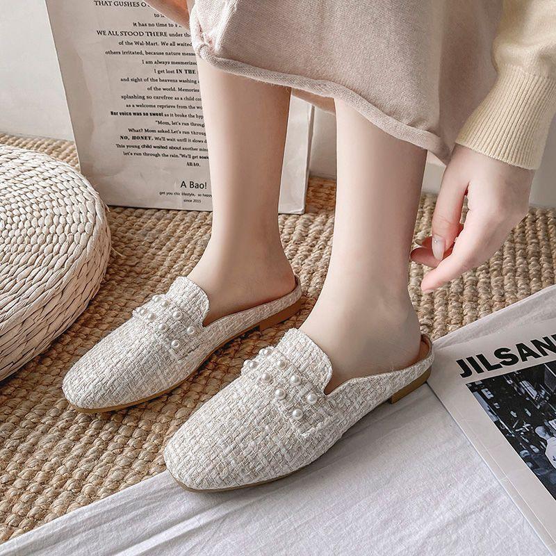 Baotou Half Slippers Women's Fashion Casual Non-slip Versatile Flat Shoes Lazy Shoes Women's 2025 Summer New