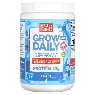 Grow Daily, Mezcla de Proteína de Suero de Leche y Nutrición, Para Niños Mayores de 3 Años, Sabor Natural, 10.6 oz (301 gramos)