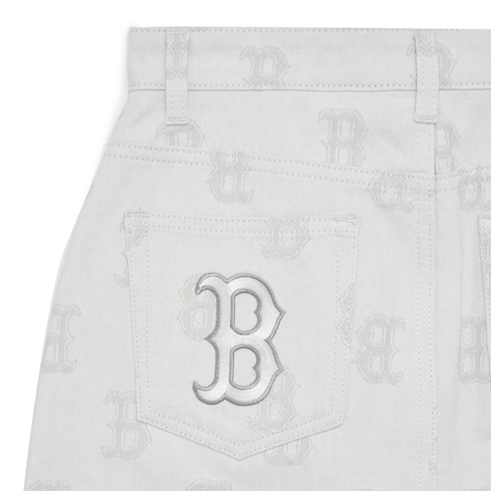 New MLB Boston Red Sox Denim Short Skirts Women's Cream 3FDSM0133-43CRS