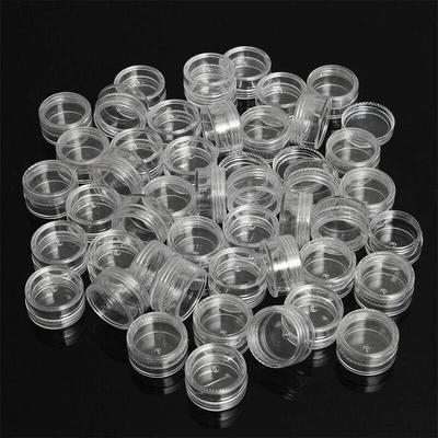 50 pezzi 2g 3g 5g 10g 15g 20g barattoli di crema trasparenti vuoti in plastica portatili mini flaconi per cosmetici vasi trasparenti per smalto per unghie cura della pelle