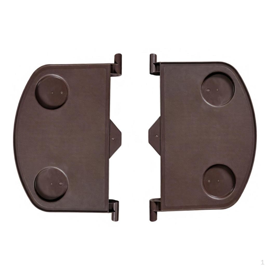 2 Pieces Cup Tray with Mounting Brackets Outdoor Patio Swing Drink Holder SideMount for