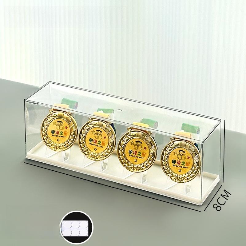 

Marathon Medal Display Box Coin Storage Holder Simple Style Desktop Organizer for Medals Badges Memorabilia Clear Plastic Cover