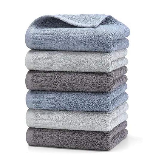HomeFirst Face Towel Set of 6, Approx. 71x35cm, Weight: Approx. 100g/Towel, 100% Cotton, Popular, Hotel Specifications, Fluffy, Soft To the Touch,