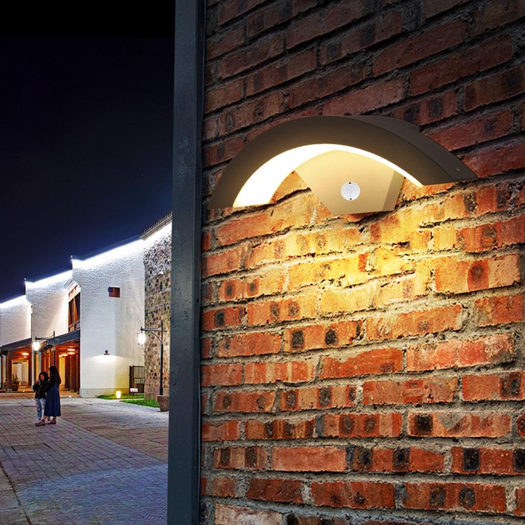 15W 220V Outdoor Wall Light Motion Sensor LED Wall Lamp Garden Yard Porch Outdoor Warm Light Waterproof IP54