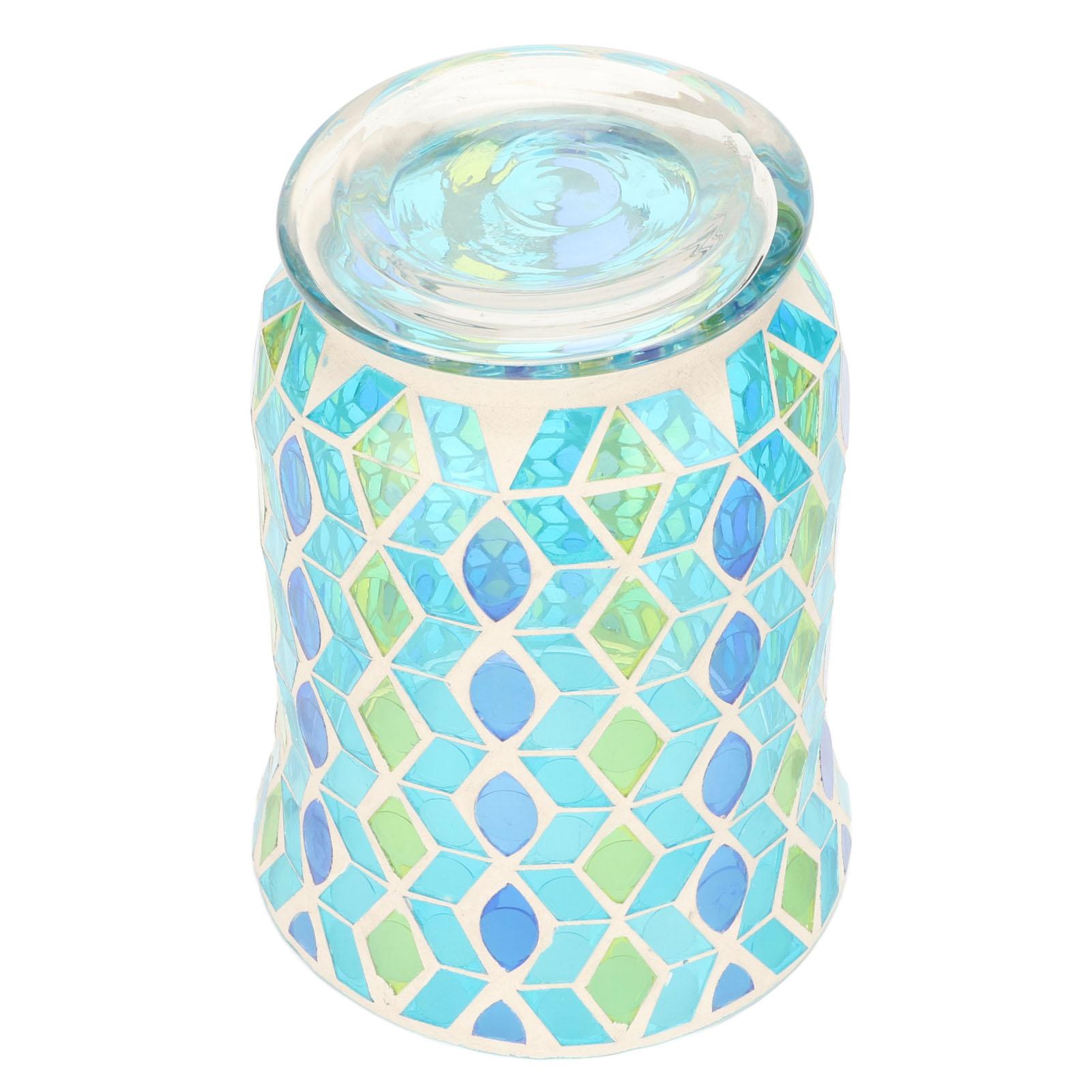 

Подсвечник с мозаикой, изысканный стеклянный подсвечник с защитой от ветра, изготовленный вручную, подсвечник для чайных свечей