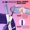 QIBEST Doppelseitiger Diamant-Glitzer-Mascara Langanhaltender Farbiger Mascara Wimpern Pink Blau Rot Voluminöser Wasserfester Mascara