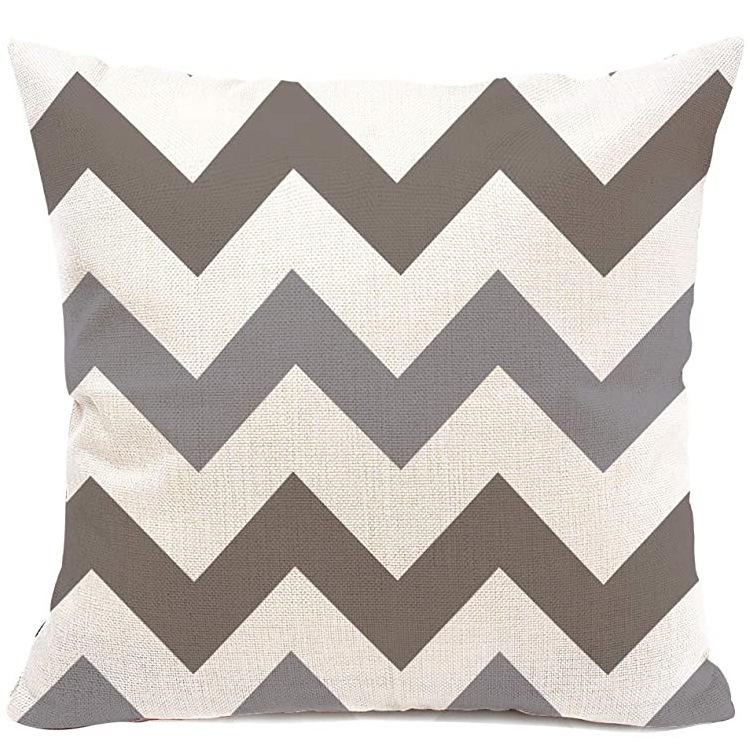 Striped Pillowcase Home Decoration Linen Pillow Cushion Waist Mat Sofa Pillowcase Geometric Abstract