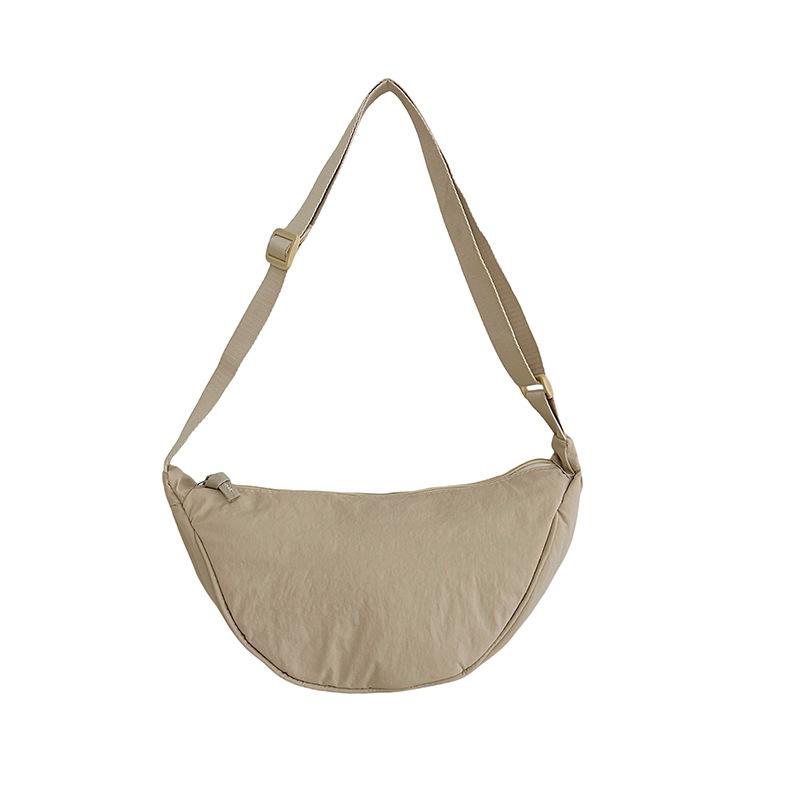 New Student Portable Shoulder Bag Women Go Out for Leisure Travel Light Messenger Bag Solid Color Simple Dumpling Bag