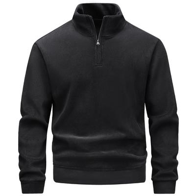 Herren Einfarbig Dick Herren Stehkragen Halber Reißverschluss Slim Fit Strickpullover Herren Oberteil