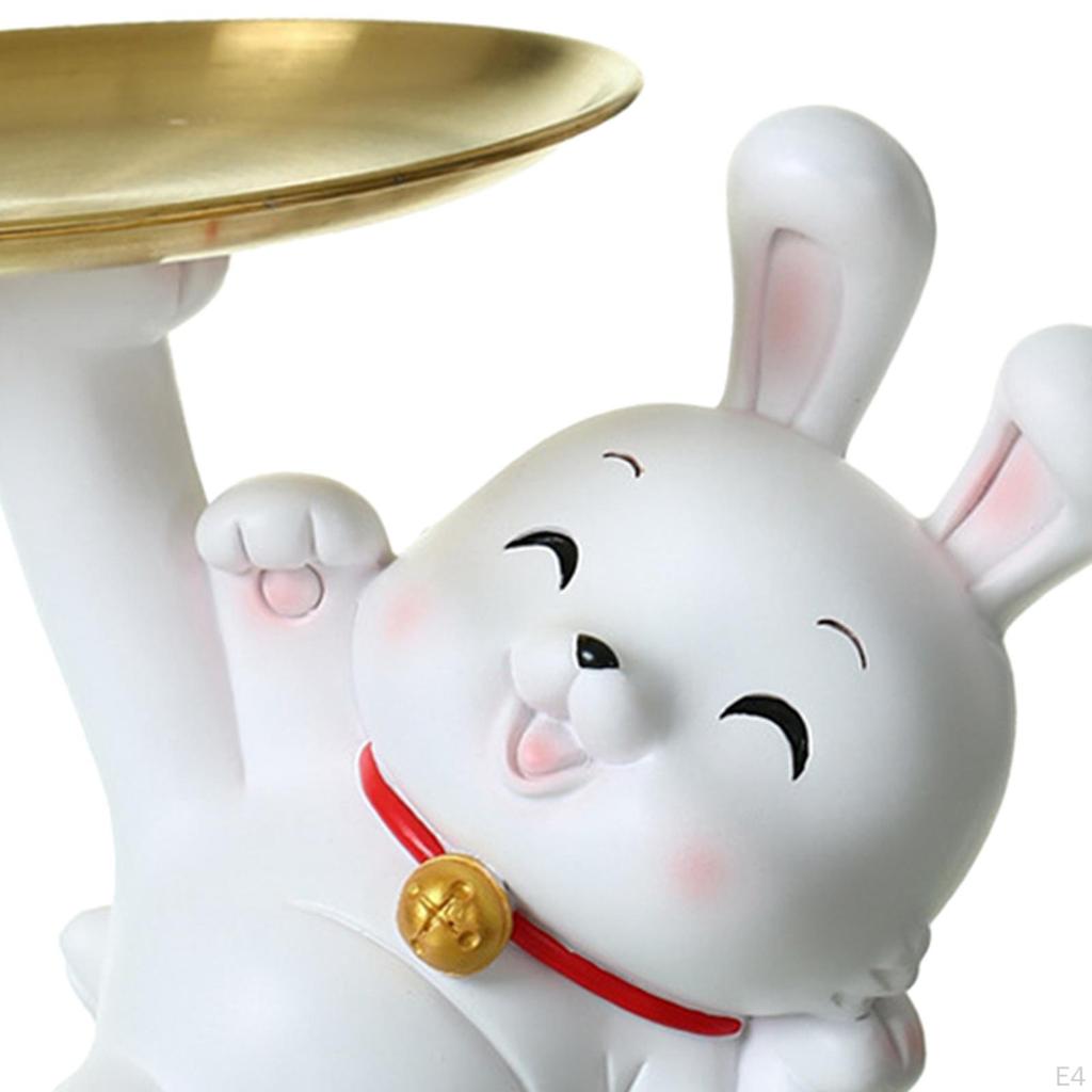 Statue with Tray Animal Sculpture Jewelry Display Holder for Bar Decor
