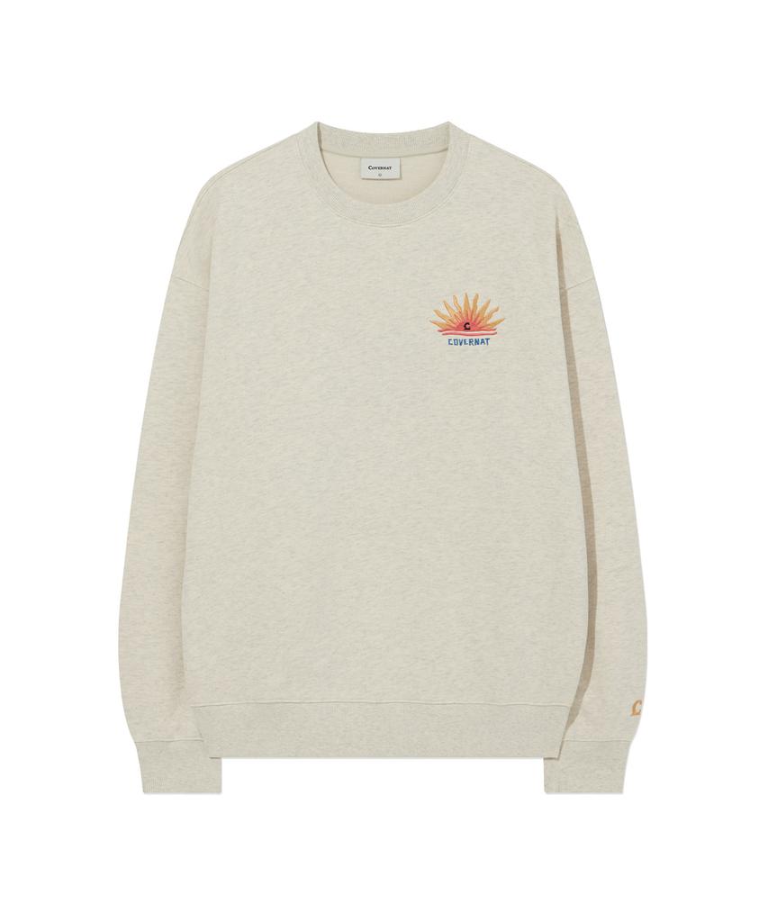 COVERNAT Sunset Graphic Sweatshirt Oatmeal