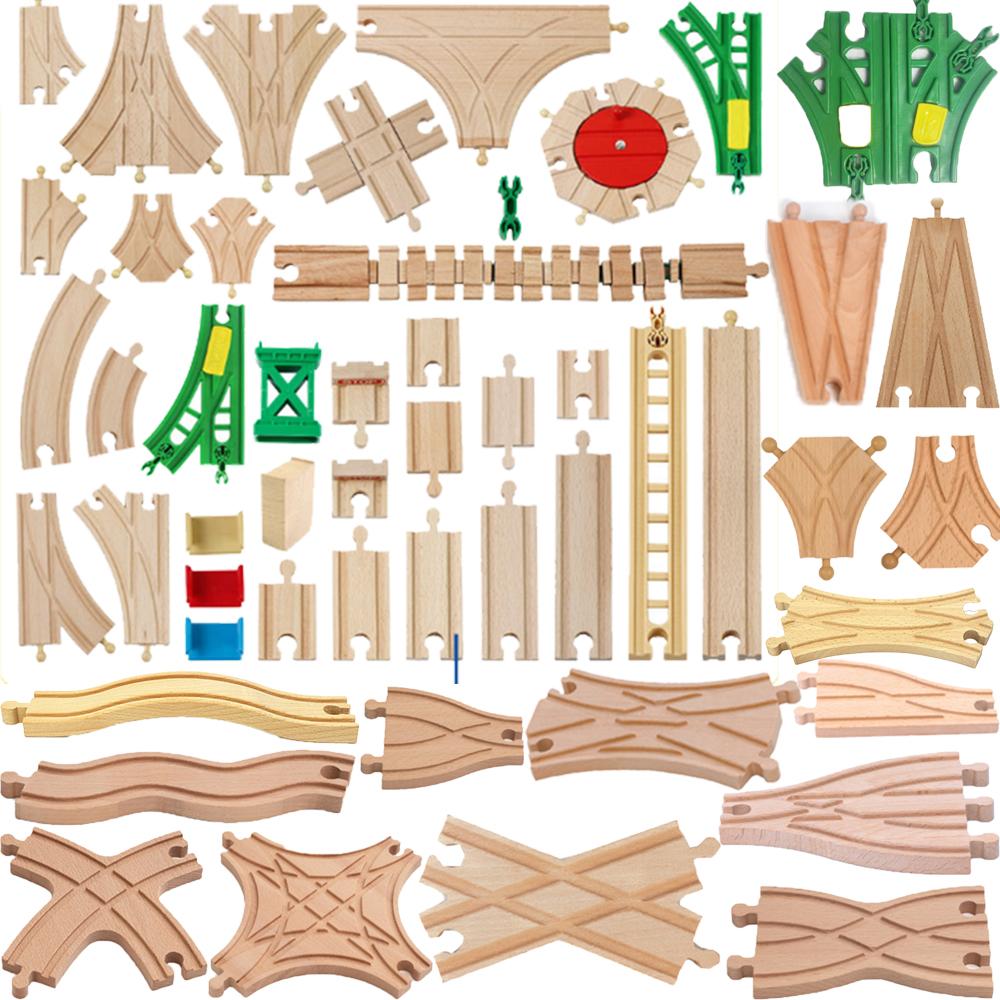 Kinds Of Wooden Track Accessories Beech Wood Railway Train Track Connector Toys Fit Biro All Brands Wooden Tracks Lights Toys