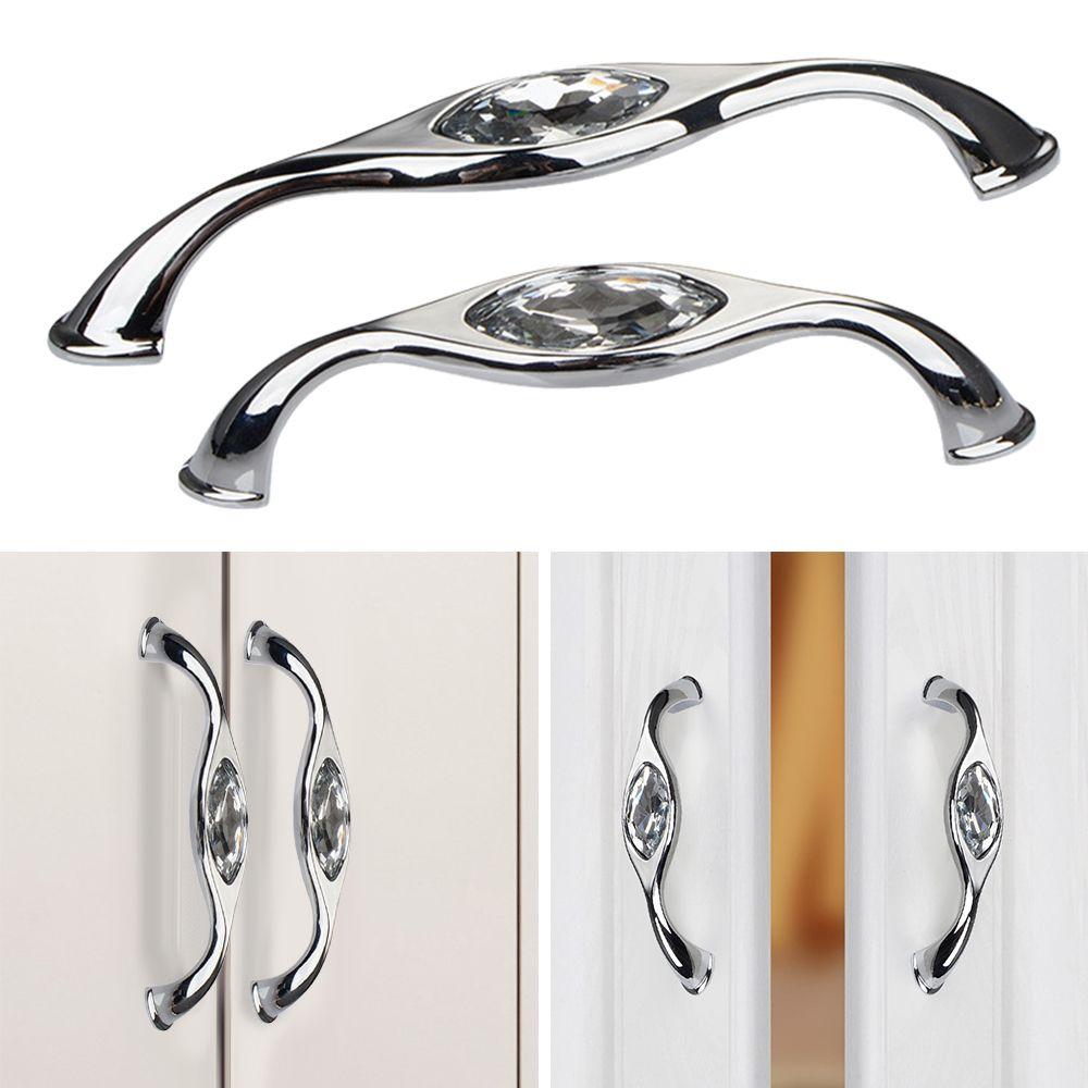 Buy Alloy Furniture Hardware Crystal Kitchen Door Handle
