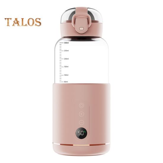 

300 мл беспроводной подогреватель бутылочек для сухого молока портативный с дисплеем температуры инструмент для замачивания молока для путешествий светодиодный экран компактный подогреватель молока розовый