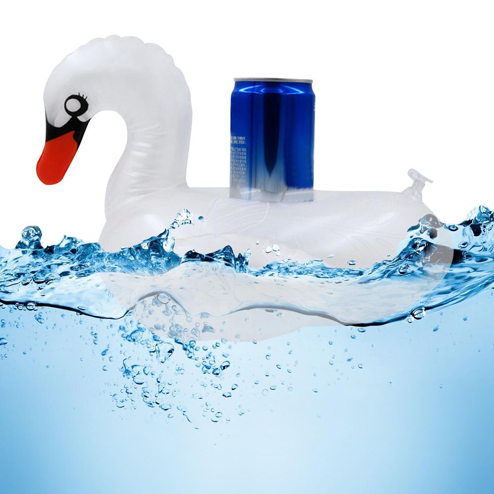 5-20PCS Swan Beverage Glass Holder PVC Cartoon Swan Cup Cushion Portable Water Inflatable Coasters for Holiday Birthday Party