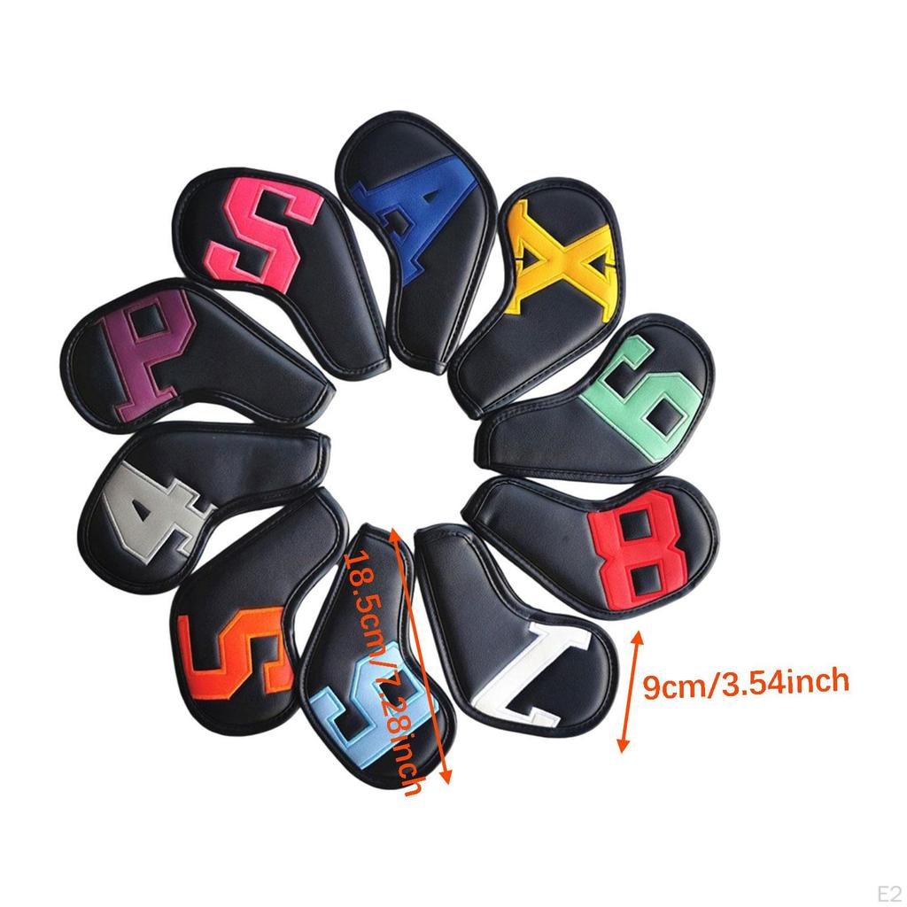 10x PU Golf Iron Covers Sleeves Indoor Outdoor Scratch Resistant Golfer Portable Travel Club