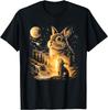 Bunny Howling To The Moon Vintage 90s Animal Easter Day T-Shirt Unisex T-Shirt