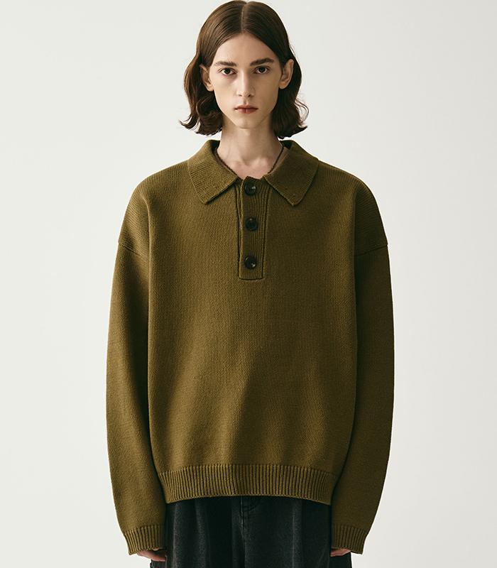 AVANDRESS Kamen Collar Knit Brown