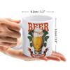 1pc 11oz Double-Sided Printed Mug for Beer Enthusiasts, Durable, Clean Ceramic Cup