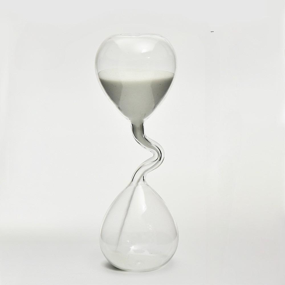 Eğri Tasarım Siyah Kum Saati Modern Stil Ev Dekor Aksesuarları Cam El Sanatları Basit İç Mekan Masa Süsü Estetik Kum Saati