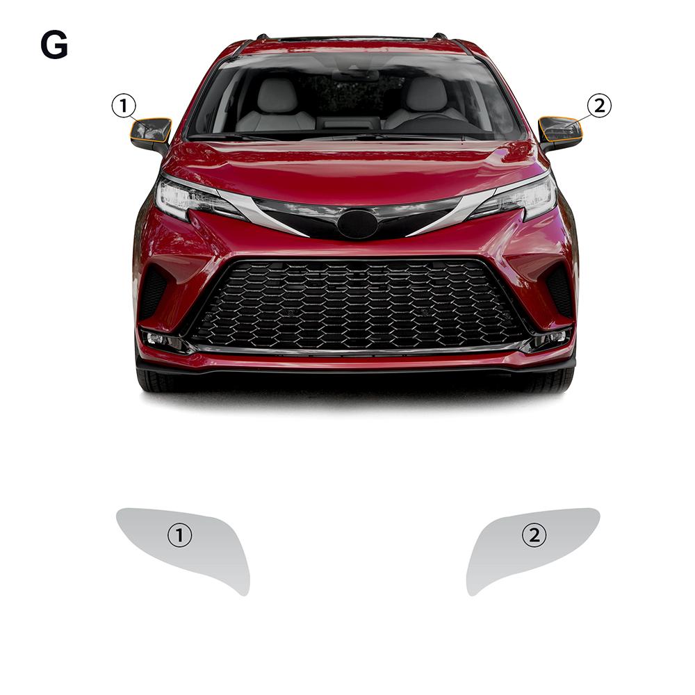for Toyota Sienna 2022 2023 PPF Paint Protection Film Anti-Scratch Film Transpare Headlight Rearview Mirror Protective Film. Rearview Mirror