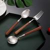 304 stainless steel walnut tableware high-end western food steak knife and fork household eating spoon chopsticks