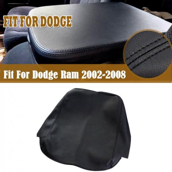 For Dodge Ram 2002-2008 Center Console Lid Leather Armrest Pad Cover Black