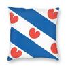 Friesland Flag Square Pillow Case Polyester Cushions for Sofa Netherlands Dutch  Fashion Cushion Covers