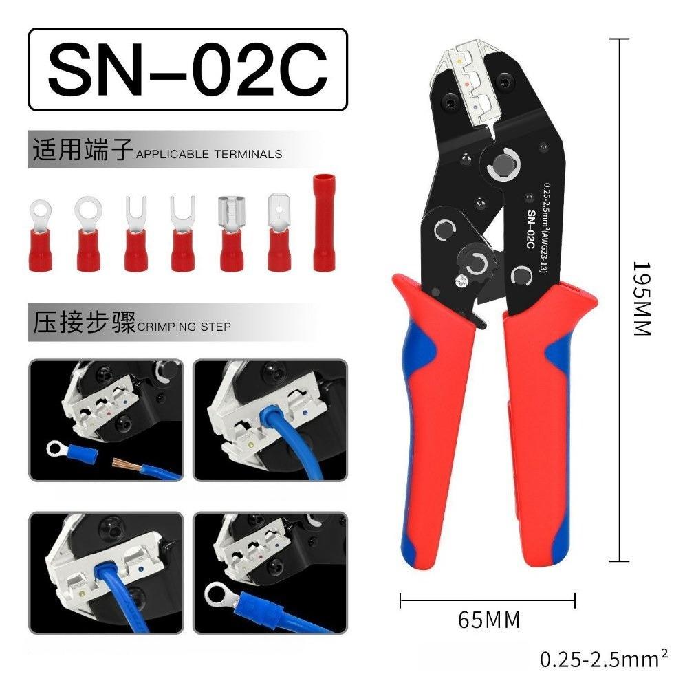 Professional Labor-Saving SN-18B Crimping Pliers Compatible with 6.1/1.8/1.8mm Spade Terminals for Precise Crimping for Dupont