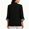 Women's Casual Fashion Solid Color Patchwork Lapel Long Sleeve Cardigan Coat