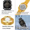 Skmei Square Watch Men Simple Stylish Stainless Steel Wristwatch Gentleman Waterproof Analog Business Casual Male Luxury Gift Black Wach for Men