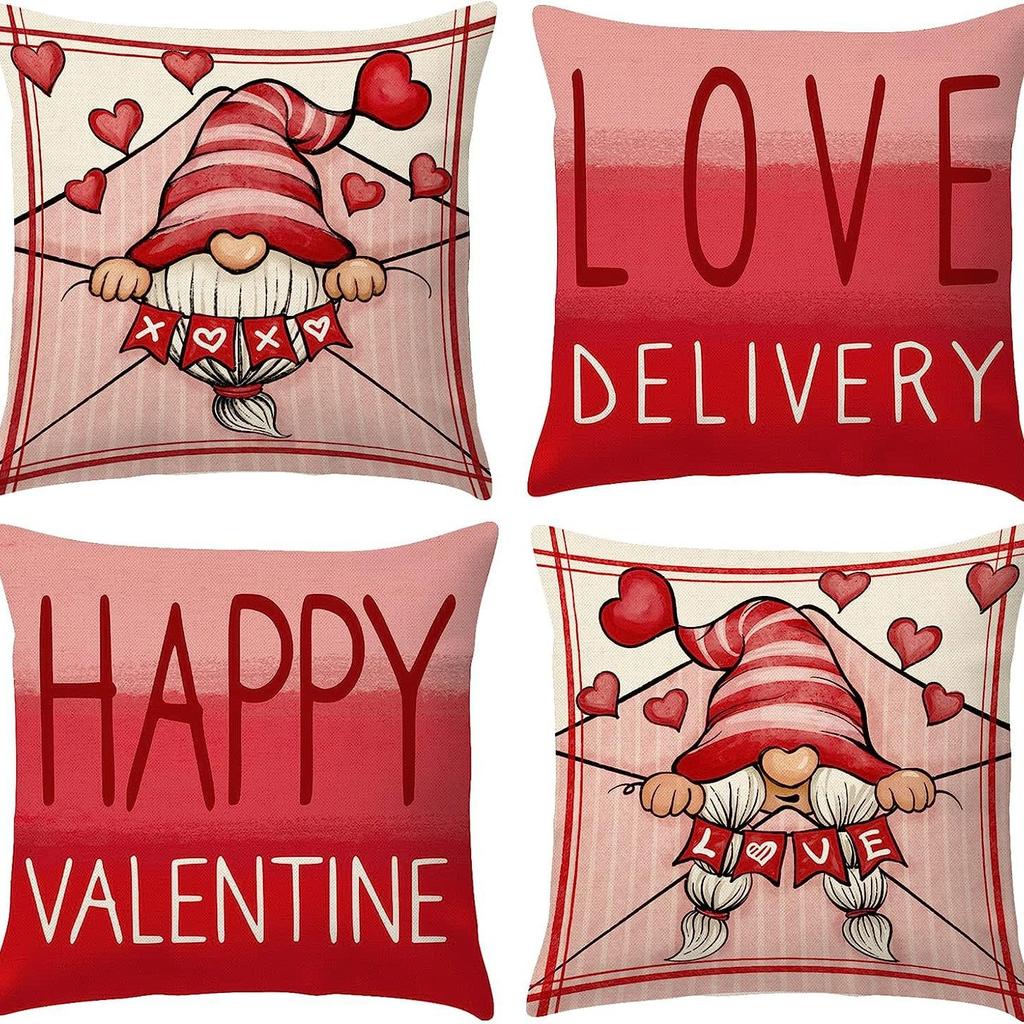 New Christmas Pillow Cushion Dwarf Elk Santa Claus Series Sofa Decoration Linen Pillow Cover