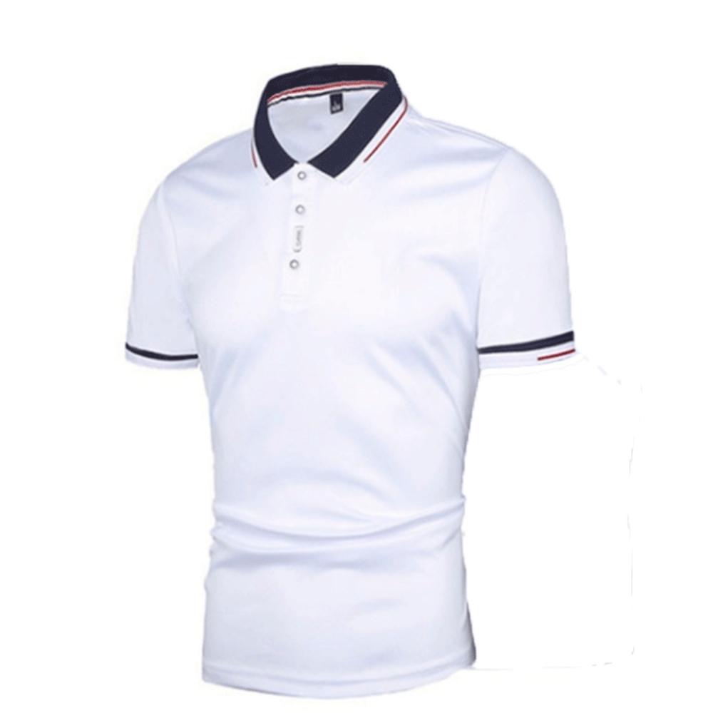 Male Business Casual Polo Shirt Summer Soft Breathable Short Sleeve Basic Tops Fashion Contrast Color Collor Design