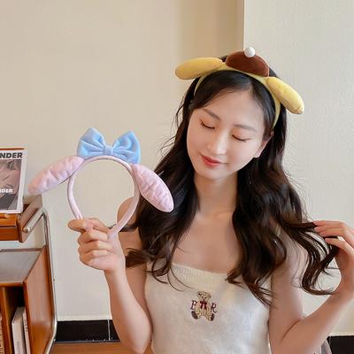 Velvet Bowknot Hairband Women Big Rabbit Ears Headbands Cute  Kawaii Cross Knot Hair Band Hoop Girl Hair Accessories