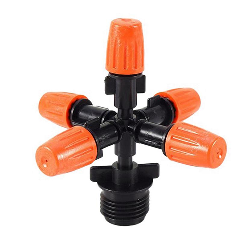 AAAF 4X Garden Sprinklers Automatic Watering Grass Lawn 360 Degree Circle Rotating Water Sprinkler 5 Nozzles Garden Pipe Hose
