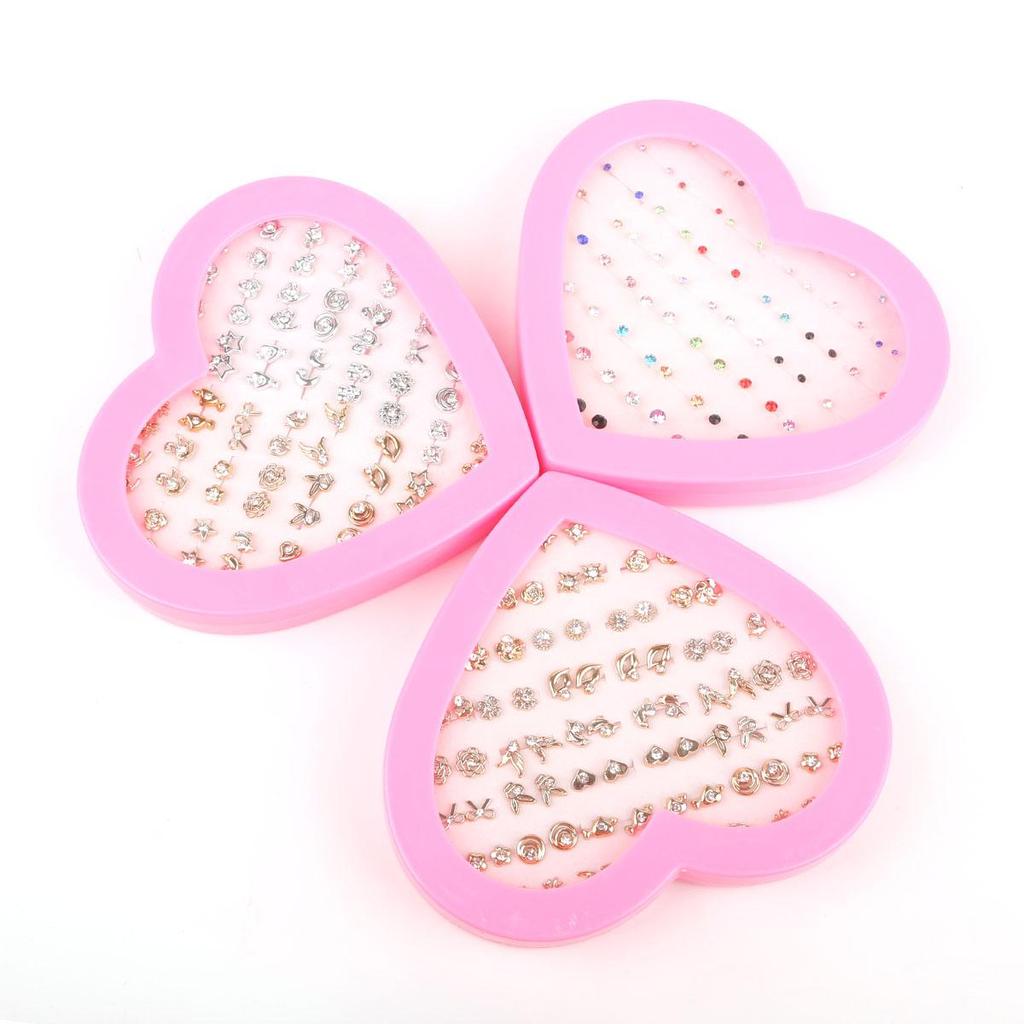 1 kutu/çanta 36 Çift Karıştırılıp Eşleştirilebilen Şık Kore Küpeleri