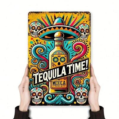 SHEIN Vintage Metal Tin Sign Day of the Dead Mexican Pub Garage Man Cave Wall Decor Home Bar Kitchen Rustic Decor