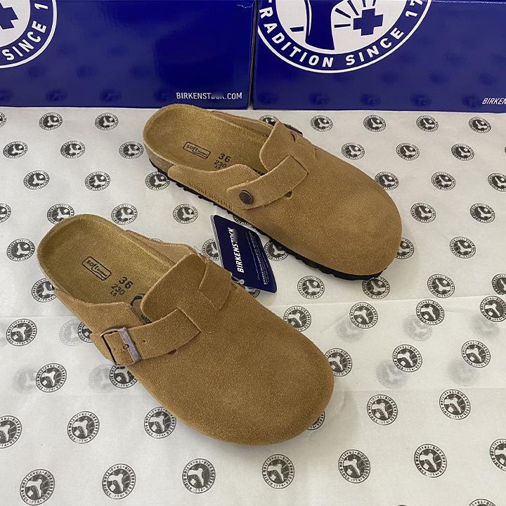 Unisex BK Pravá kůže Birkenstock Uzavřené Retro Mules s Korkovou Podrážkou – Pohodlné a Všestranné.