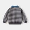 Boys' Fake Two Pieces Hoodie Spring and Autumn Children's Clothing Children's Detachable Denim Collar Top Baby Boys' Lapel Pullover