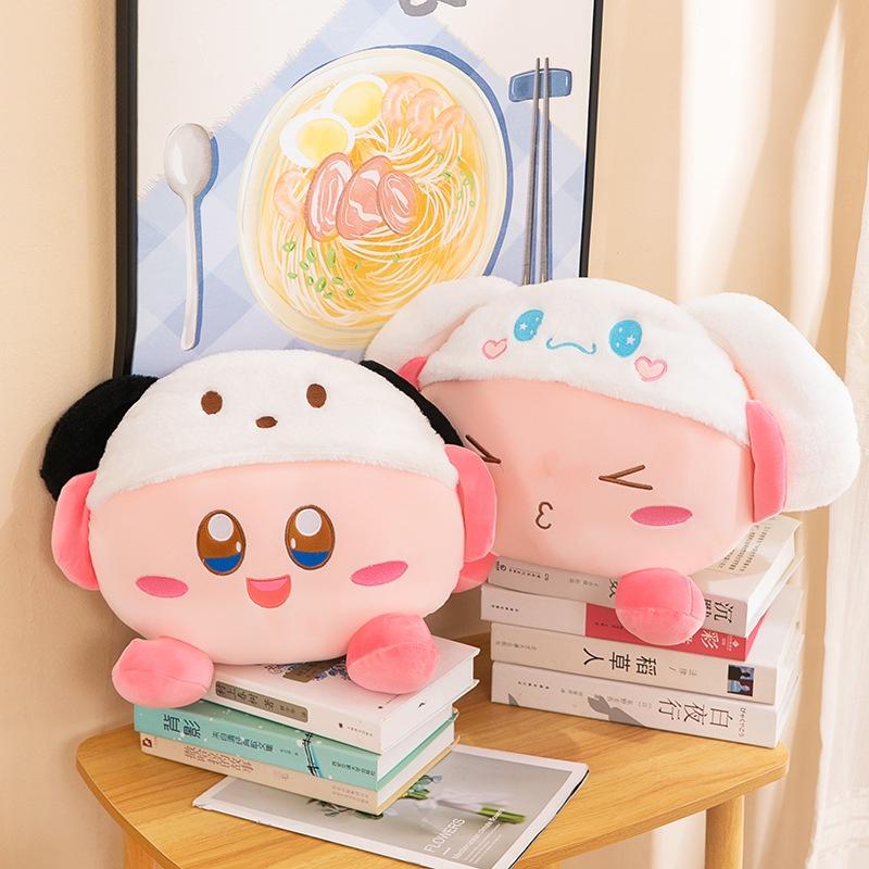 Cute Cartoon Kirby And Cinnamoroll Plush Pillow Toy For Valentine's Day