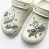 Schmetterlings-Metall-Schuhschnalle: Silberne Gartenschuh-Dekoration mit Wolken- und Blumenmotiven