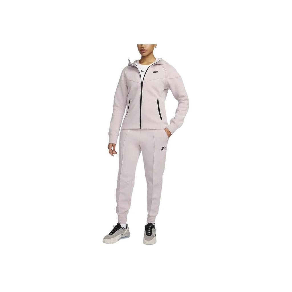 Nike Sportswear Tech Fleece Solid Color Drawstring Casual Jogger Pants Women Bottoms Gray Purple FB8331-019